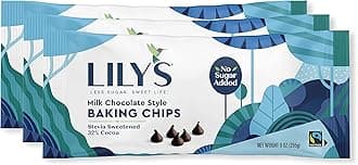 LILY'S Milk Chocolate Style No Sugar Added Baking Chips, Gluten Free, Bulk, 9 oz Bags (3 Pack)