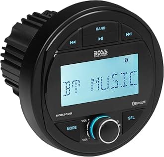 BOSS Audio Systems MGR300B Marine Boat Stereo Sound System Head Unit - No CD Player, Bluetooth Audio, IPX5 Rated, USB, MP3, AM/FM Radio Receiver