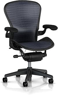 Aeron Chair by Herman Miller - Basic - Graphite Frame - True Black Size B Open Box