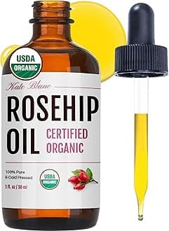 Rosehip Oil for Face & Skin (1oz, Organic, Pure, Cold Pressed) Rosehip Seed Face Oil for Facial & Gua Sha Massage