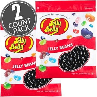 Jelly Belly Licorice Jelly Beans - 2 Pounds in Resealable Bags (2 x 16 Ounces) - Genuine, Official, Straight from the Source
