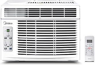 5,000 BTU Window Air Conditioner, Cools up to 150 Sq. Ft. with Easy-to-Use Reusable Filter, Remote, Perfect AC for Bedroom, Living Room, Home Office, Electronic Control
