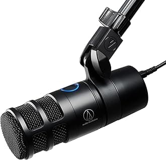 Audio-Technica AT2040USB Dynamic Microphone, Unidirectional/Noise Reduction/One-Touch Mute/Earphone Output Terminal, USB Microphone for Gaming, Game Streaming, Voice Chat, Live Streaming, Podcast