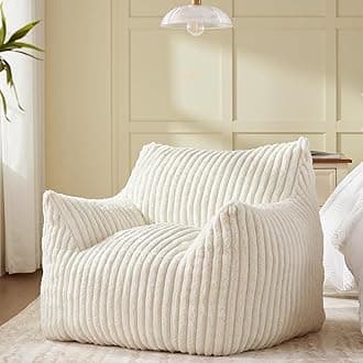 Achicsofar Giant Bean Bag Chairs for Adults Teens, Large Bean Bag Sofa Chairs with Filling Comfy Fuzzy BeanBag Chair with Armrests for Bedroom Living Room Reading