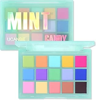 UCANBE 15 Colors Eyeshadow Palette, High Color, Aishado Palette, Cute Color #03 (Mint Candy)