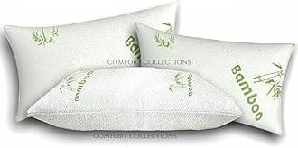 Comfort Collections Memory Foam Bamboo Pillow Premium Firm Neck Support and Anti-Allergy Foam Orthopaedic Hypoallergenic Shredded Bed Pillow PACK OF 4 BAMBOO PILLOW.