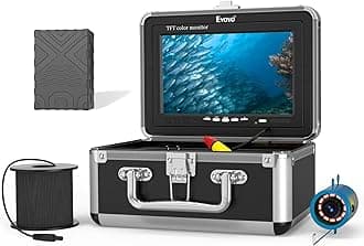 Underwater Fishing Camera, Ice Fishing Video Camear 1000TVL with 7 inch LCD Monitor, Waterproof Camera, 12pcs Infrared Lights Fish Finder for Ice Fishing, Lake, Boat