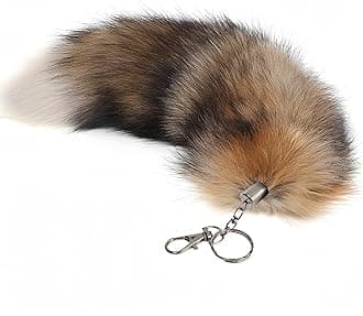 - Fluffy Therian fox Tail Keychain - Soft Fur, Realistic Colors, Durable, Perfect for Cosplay, Renaissance Fairs