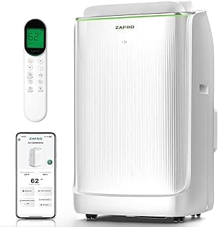 ZAFRO 14,000 BTU (10,000 BTU SACC) Inverter Portable Air Conditioners, Smart AC with Ultra Quiet(42dB)/Drainage-free Cooling/24Hrs Timer/APP/Remote/Cool, Fan & Dehumidifier Modes for Indoor rooms