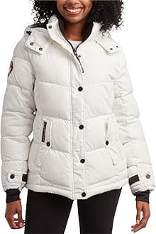 CANADA WEATHER GEAR Women's Winter Coat - Quilted Heavyweight Puffer Parka Coat â€“ Plus Sized Jacket for Women (S-3X), Size 2X, White/White