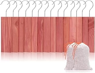 Homode Cedar Blocks for Clothes Storage, Aromatic Cedar Wood for Closets and Drawers, Cedarwood Hangups with Hook, Scent Sachets Bags Cedar Closet Freshener, 16 Pack