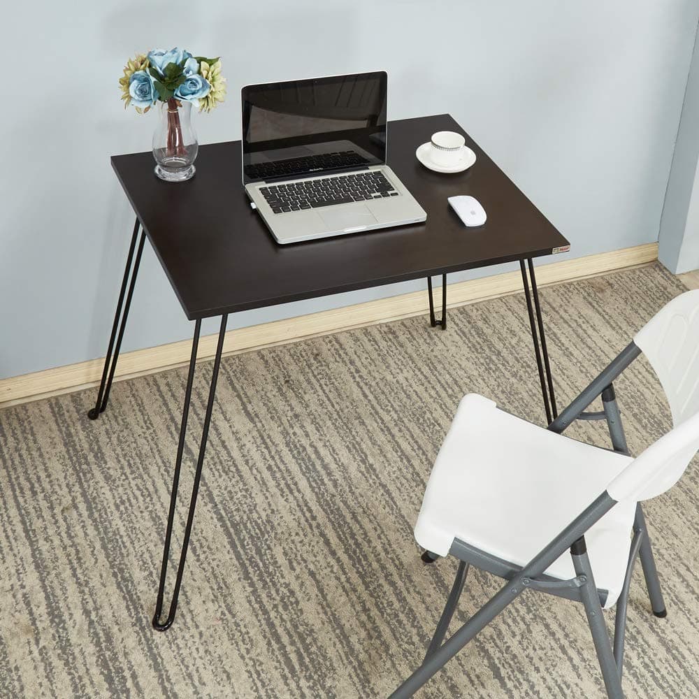 Need Folding Table 31.5 x 23.6 inches Small Computer Desk Portable Table for Working, Writing, Eating, Handwork, Exhibition, Black AC4-8060-CB