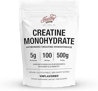 Creatine Monohydrate Micronized Powder 500G - 100 Servings, 5000mg Per Serving (5g) - for Men & Women Muscle Growth & Recovery - UNFLAVORED
