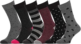 Mens Dress Socks - Fun Colorful Socks for Men - Cotton Patterned Fashion Mens Socks 6 Pack