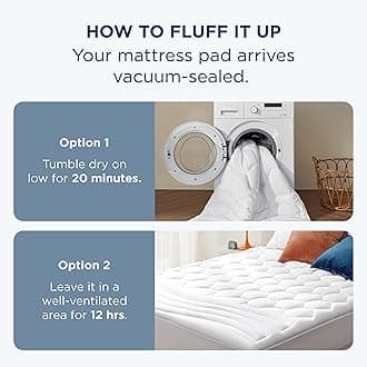 Bedsure King Mattress Pad - Quilted Fitted King Mattress Topper, Noiseless Mattress Protector with 8-21" Deep Pocket, Washable Mattress Cover Padded, White, 78x80 Inches