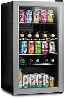 Subcold Super85 LED - Under-Counter Fridge | 85L Beer, Wine & Drinks Fridge | LED Light + Lock and Key | Energy Efficient (Stainless Steel, 85L)
