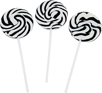Black and White Swirl Pop Suckers (24 individually wrapped lollipops) Party Candy