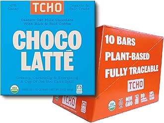 TCHO Choco Latte 47% Oat-Milk Chocolate Bars (10 pack) | Plant Based, Organic & Fair Trade | Non GMO, Non-Dairy, Vegan Chocolate, Soy Free (2.1oz each)
