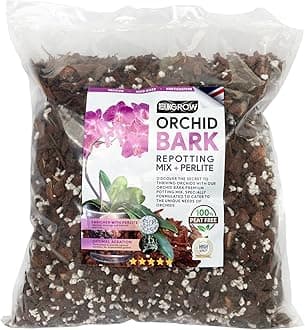 Specialized Orchid Bark Mix with Perlite - Perfect for Orchid Potting and Repotting - Enhances Drainage and Aeration (20L)