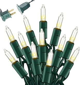 Dazzle Bright Warm White Christmas Mini String Lights, 20FT 100 Count Incandescent Waterproof Fairy Lights Plug in, Connectable Christmas Decorations for Indoor Outdoor Home Party Garden Yard