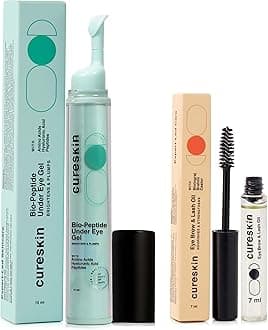 Cureskin Eye Care Combo | Eye Brow & Lash Oil | Bio-Peptide Gel for Dark Circles | Lash Growth Serum | Dark Circle Cream for Women & Men