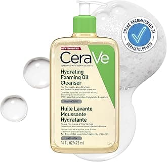 CeraVeHydrating Foaming Oil Cleanser for Normal to Very Dry Skin with Squalane, Triglyceride and 3 Essential Ceramides, For Face and Body