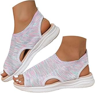 Wide Fit Orthopedic Sandals for Women Uk with Arch Support Summer Ladies Wedge Sandals Walking Platform Casual Beach Shoes Comfy Washable Slingback Slide Sport Open Toe Memory Foam