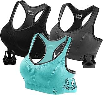 Racerback Sports Bras for Women - Padded Seamless Support Bra for Yoga Gym Workout Fitness