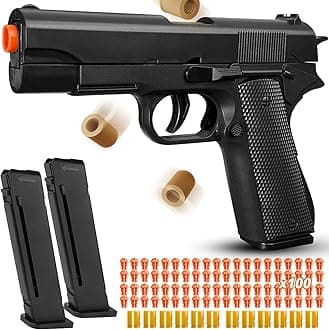 Shell Ejecting Toy Gun, Semi-Automatic Soft Bullet Toy Guns for Boys 8-12, Cool Toy Pistol with 100 Soft Bullets, Educational Model Outdoor Shooting Game