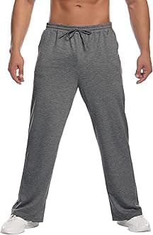 Men's Lightweight Sweatpants Open Bottom Sweat Pants for Men Straight Leg Gym Sweatpants Lounge Pants with Pockets