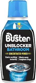 Buster Bathroom Plughole Unblocker – Fast-Acting Plughole Unclogger, Clears Blockages & Slow-Draining Water, 300ml