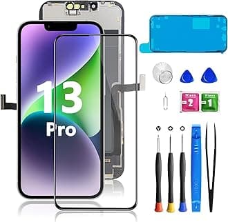for iPhone 13 Pro Screen Replacement 6.1 Inch, 3D Touch LCD Screen Digitizer for A2483, A2636, A2638, A2639, A2640 with Repair Tools Kit+Screen Protector+Waterproof Frame Adhesive