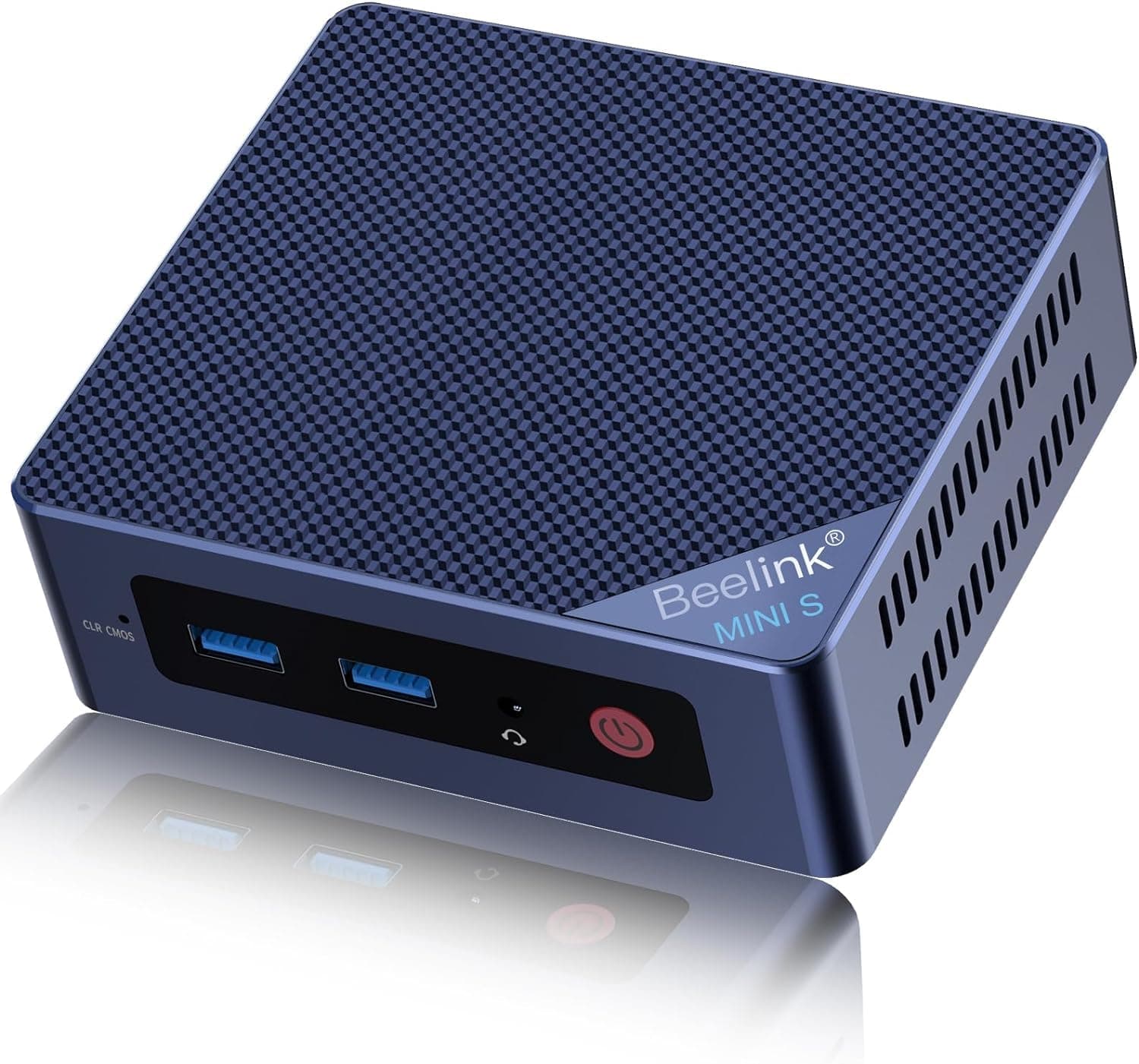 Beelink Mini PC, Mini S12 Intel 12th N95(Up to 3.4GHz), 8GB DDR4 256GB M.2 SSD, Desktop Computers Support 4K Dual HDMI Display/USB3.2/1000Mbps LAN/WOL Home/Office