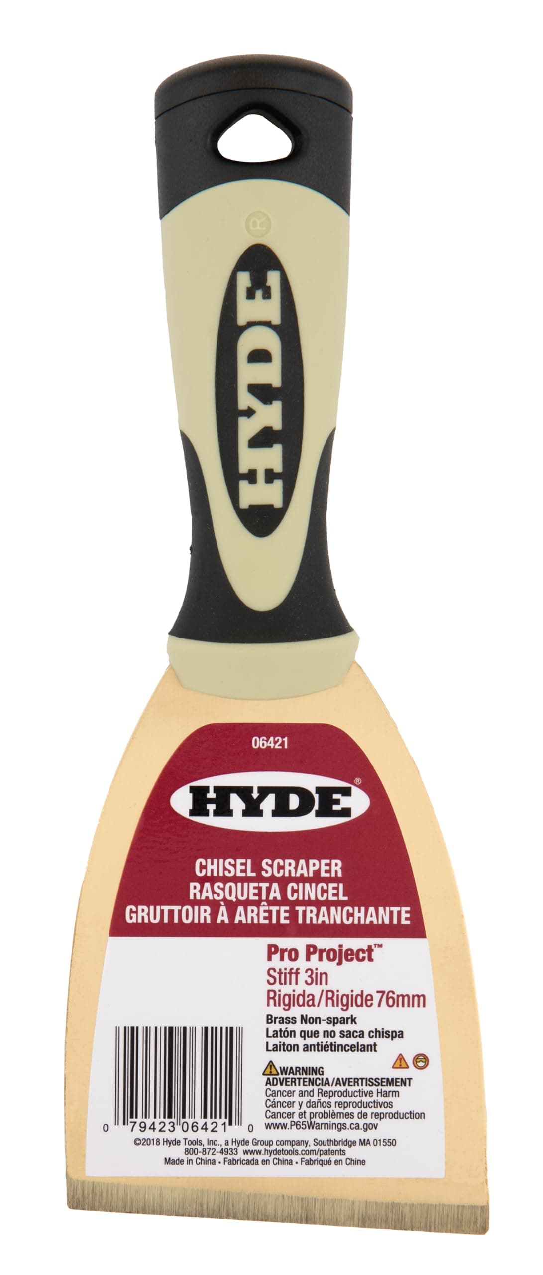 Tool 06421 3-Inch Stiff Putty Knife, Brass