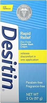 DesitinRapid Relief Creamy Zinc Oxide Diaper Rash Cream, 2 Ounce (Pack of 3)
