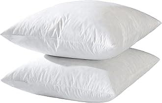 Basic Home 24x24 Feather & Down Pillow Insert, 100% Cotton Fabric, Set of 2, White