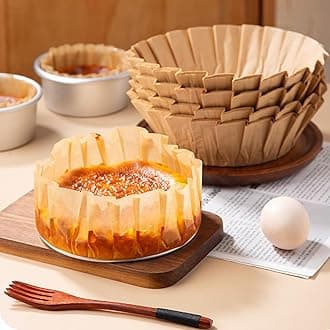 100 Pcs Basques Cake Paper, 6 Inch Round Parchment Paper, Non-Stick Airfryer Liners Disposable Baking Oil Paper for Air Fryer,Microwave,Oven