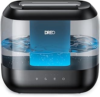 Dreo Humidifiers for Bedroom, 4L Top Fill for Large Room, 36H Runtime, 28 dB Quiet Supersized Cool Mist Air Humidifier for Baby Nursery, Plants, Indoor, Night Light, Easy to Clean & Fill, Black