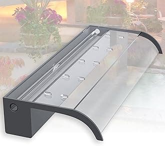 Pond Waterfall Blade Kit, 60cm Acrylic Pool Fountain with Accessories, Width 18cm Curved Outlet Spillway for Garden Patio Pond Decoration