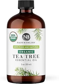 NaturoBliss Organic Tea Tree Essential Oil, 100% Pure Therapeutic Grade, Premium Quality Tea Tree Oil, 1 fl. Oz / 30 ml - Perfect for Aromatherapy and Relaxation (Tea Tree, 30ml)