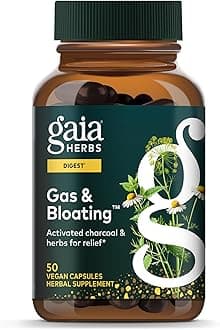 Gas & Bloating - Provides Relief from Occasional Gas and Bloating - with Activated Charcoal, Fennel, Chamomile, Cumin, and Peppermint Leaf Essential Oil - 50 Vegan Capsules (25-Day Supply)