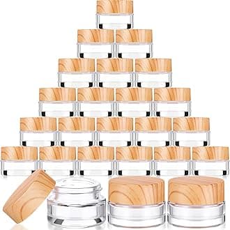 Geiserailie 24 Pcs 5 Gram Glass Cosmetic Jars with Lids