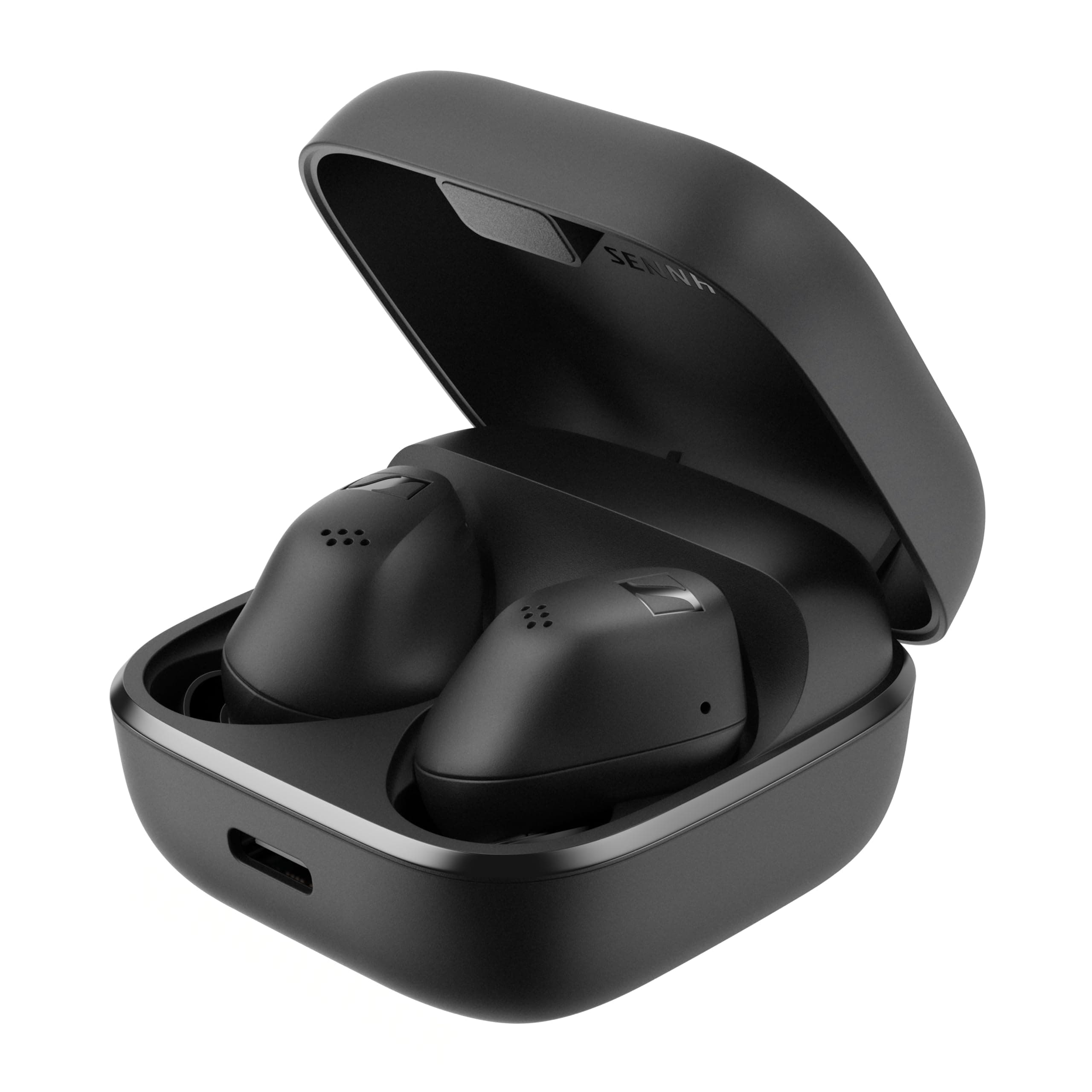 Sennheiser ACCENTUM True Wireless Earbuds, BT v5.3 Auracast & LE Audio, TrueResponse Drivers, Hybrid ANC + Transparency Mode, 28 Hr Battery, Qi & USB‑C Charging, Touch Control, 2Y Warranty, Black