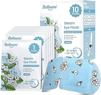 BeHoomi Steam Eye Mask, 10Packs Heated Eye Mask, Self Heating Disposable SPA Warm Compress for Eyes Sleep Mask, Travel Essentials & Relaxation Gifts for Women, Mothers Day Gifts (Jasmine Scent)