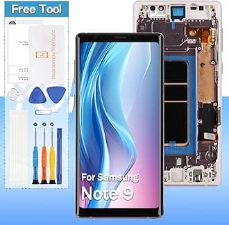Screen Replacement for Samsung Galaxy Note 9 SM-N960, SM-N960F, SM-N960U 6.4" OLED LCD Display Touch Digitizer Assembly with Tools(Purple with Frame)