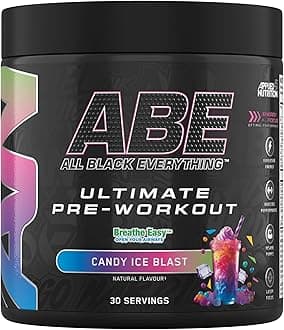 – Applied Nutrition ABE Pre Workout - All Black Everything Pre Workout Powder, Energy & Physical Performance with Citrulline, Creatine, Beta Alanine (375g - 30 Servings) (Candy Ice Blast)