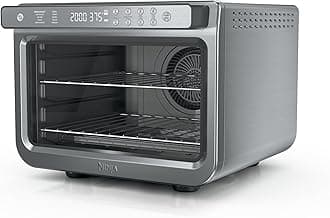 Ninja Air Fryer & Toaster Oven | Prestige Smart XL Countertop Oven | Bakes up to 20 Cookies, Fits up to a 12lb Turkey | Pizza, Toast, Bake, Air Fry & Reheat | 1800 Watts | Stainless Steel | DT501​