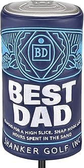 Shanker Golf Driver Headcover - Beer Can Shaped Funny Headcover - Tour Grade PU Leather Golf Club Cover with Embroidered Finish