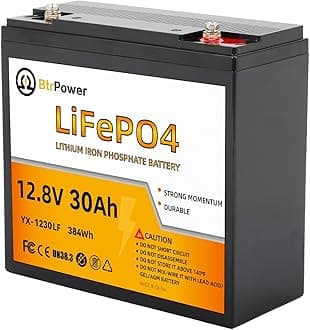 12V 30Ah LiFePO4 Lithium Battery, Built-in 30A BMS, 4000+ Cycles,12V 30Ah LiFePO4 BatteryGreat for Trolling Motor, Kids Scooters, Power Wheelchairs, Replacement of 12V 35AH SLA Battery