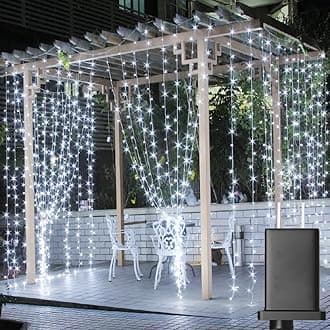 Solhice LED Curtain Lights Outdoor 30ft x10ft Cool White, 720 LED Plug in Hanging Christmas String Lights Indoor, Twinkle Light Backdrop for Outside Backyard Wedding Bedroom Decor (Not Connectable)